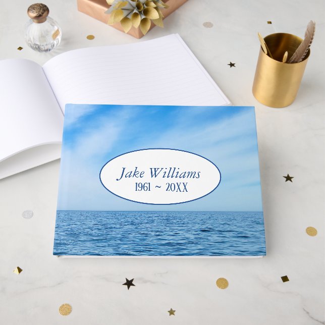 Memorial Cirrus Clouds over Lake Michigan Gästböcker (Framsida Öppen)