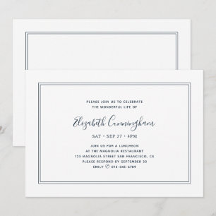 Memorial Classic Simple Chic Elegant Ram Inbjudningar