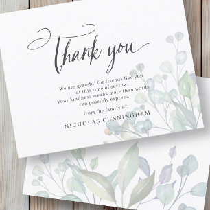 Memorial Classic Simple Foliage Botanicals Tack Kort