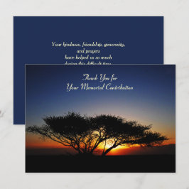 Memorial Contribute Lone Acacia Träd Tack  Kort