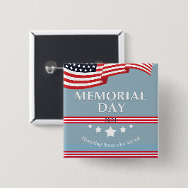 Memorial Day American Flagga Typography Patriotic Knapp