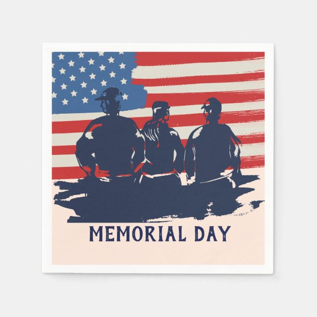 Memorial Day Barbecue Party Pappersservett (Framsidan)