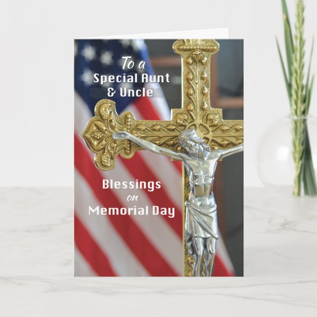 Memorial Day Blessens till Moster och farbror w/Ko Kort (Framsida)