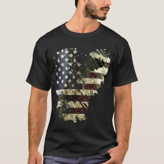 Memorial Day Camo American USA flagga Camouflage 4 T Shirt