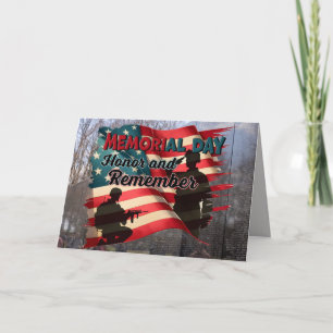Memorial Day Card för en militär person Tack Kort