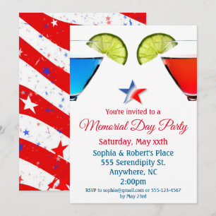 Memorial Day Cocktail Party Inbjudningar