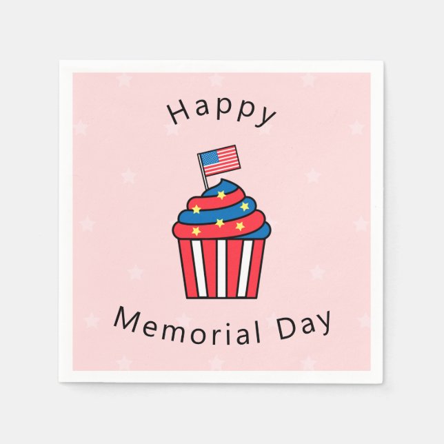 Memorial Day Cute American Cuppie Papper Pappersservett (Framsidan)