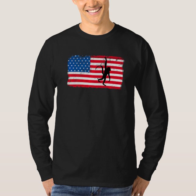 Memorial Day Flagga Usa Baboon Safari Monkey 4:e T Shirt (Framsida)