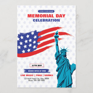Memorial Day Flyer Inbjudningar