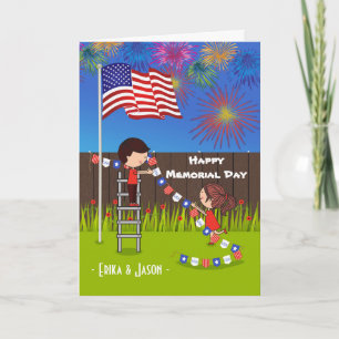 Memorial Day for Cope Add Namn to Personalize Kort