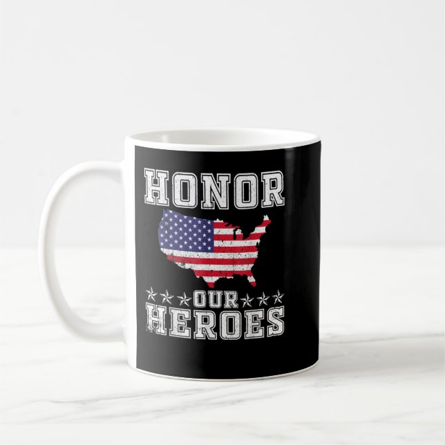 Memorial Day Honor our Heroes Military Veterans  Kaffemugg (Vänster)