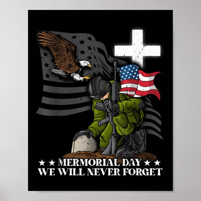 Memorial Day kommer aldrig att glömma oss Veteran  Poster (Framsidan)