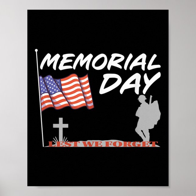 Memorial Day - låt oss inte glömma _ Patriotic Poster (Framsidan)