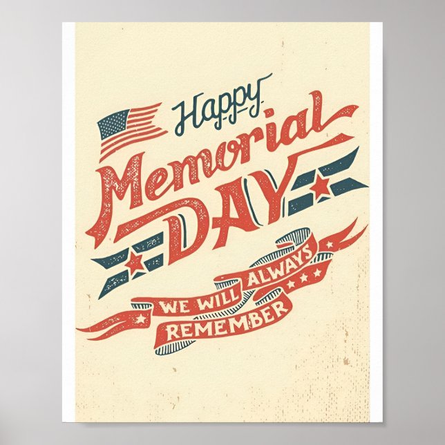 Memorial Day Lycklig Poster (Framsidan)