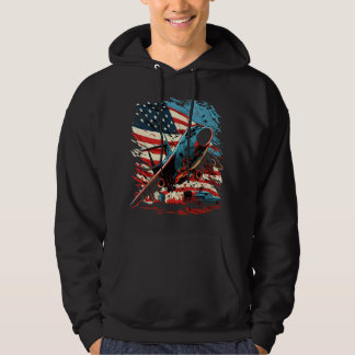 Memorial Day Military Aircraft USA American Flagga Hoodie