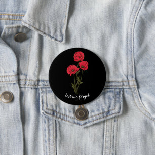 Memorial Day, minnesdag, Red Poppy Button Knapp