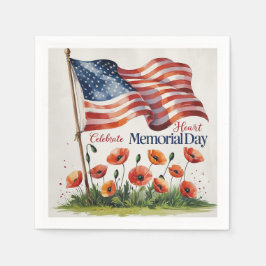 Memorial Day Napkins glömde aldrig hem gratis Pappersservett
