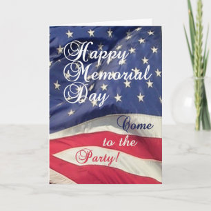 Memorial Day Party-inbjudan - USA-Flagga Inbjudan
