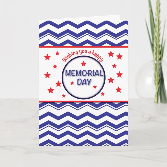 Memorial Day, Patriotic Chevron Rand, Stars RW& Kort (Framsida)