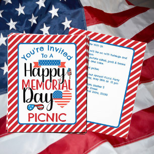 Memorial Day Picnic-granne Cookout Inbjudan Flygblad
