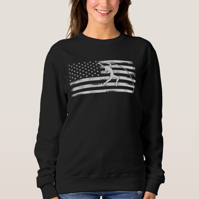 Memorial Day pole vaulter sport usa flag T Shirt (Framsida)
