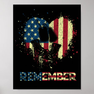 Memorial Day Proud American Flagga Kom ihåg Poster