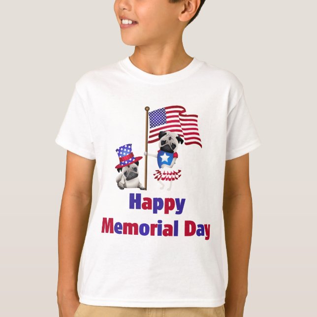 Memorial Day Pugs.png Tee (Framsida)