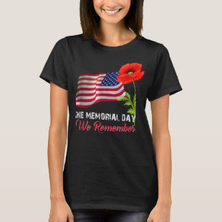 Memorial Day Red Poppy Patriotic Military Veteran T Shirt