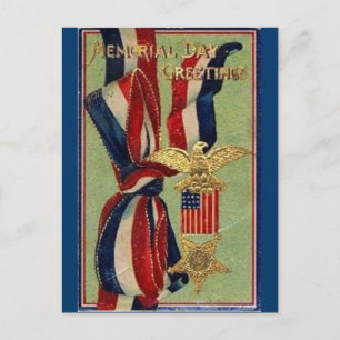 Memorial Day Rosett band Vykort