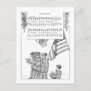 Memorial Day Sång och Soldiers Vykort