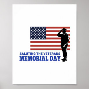 Memorial Day som hyllar de patriotiska pappra vete Poster