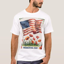 Memorial Day T-Shirt Patriotic USA flagga Shirt