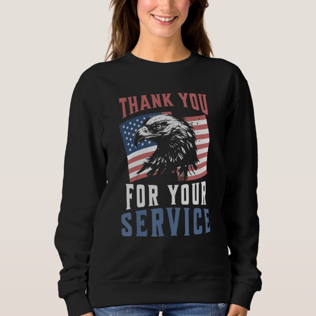 Memorial Day Thank You For Your Service Military V T Shirt (Framsida)