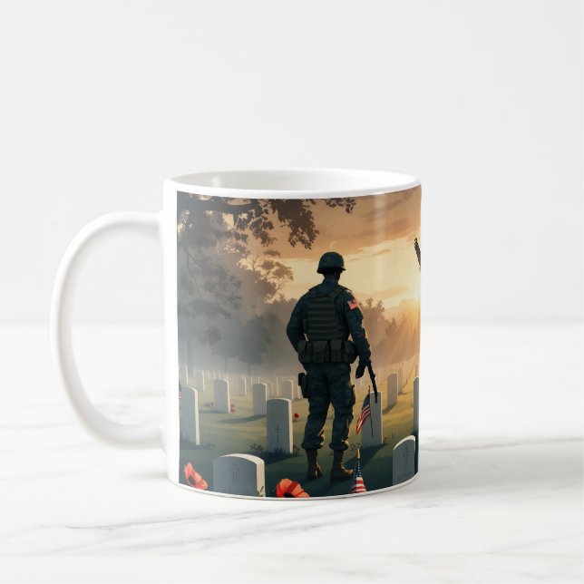Memorial Day Tribute Artwork - Honoring America Kaffemugg (Vänster)