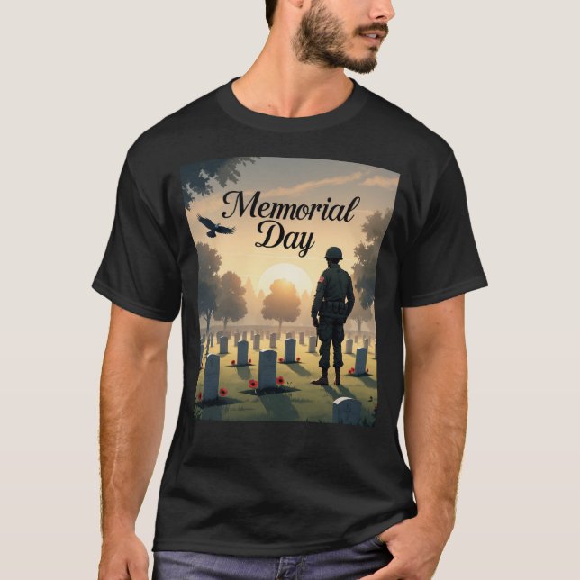 Memorial Day Tribute Artwork - Honoring America T Shirt (Framsida)