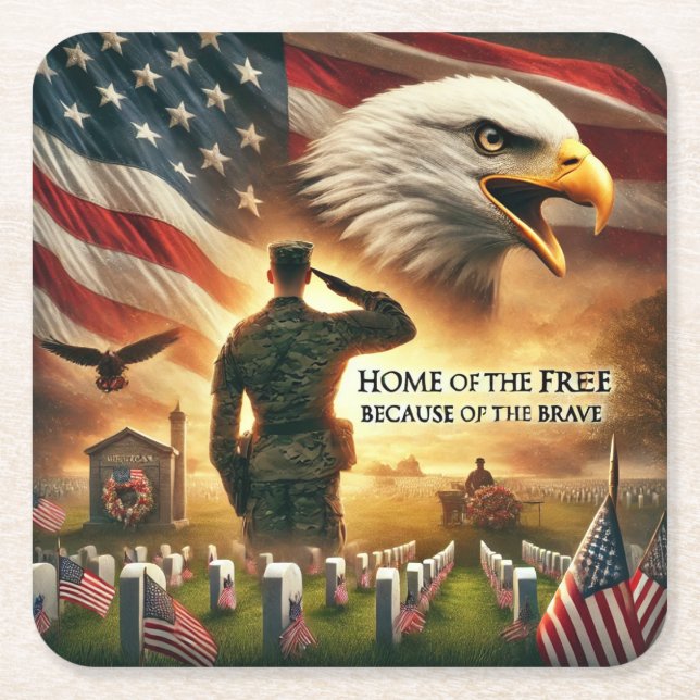 Memorial Day Underlägg Papper Kvadrat (Framsidan)