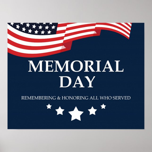 Memorial Day, USA flagga Poster (Framsidan)