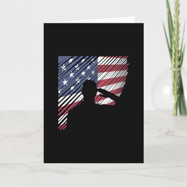 Memorial Day Veterans Day US Flagga Soldat Kort (Framsida)