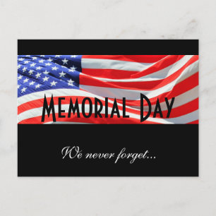 Memorial Day, Vi glömmer aldrig, amerikansk Flagga Vykort