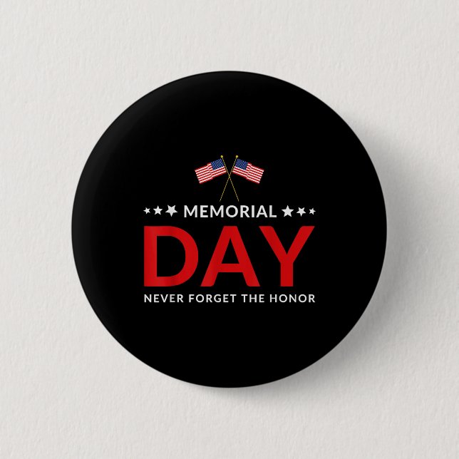 Memorial Day: Vi kommer aldrig att glömma Veteran  Knapp (Framsida)