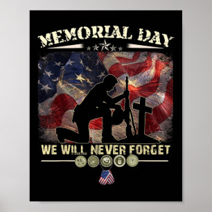 Memorial Day: Vi kommer aldrig att glömma Veteran Poster