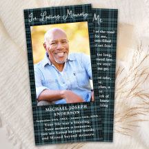 Memorial Dikt Funeral Prayer Bookmark Blue Play