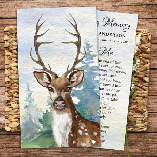 Memorial Dikt Woodland Hjort Funeral Prayer Card