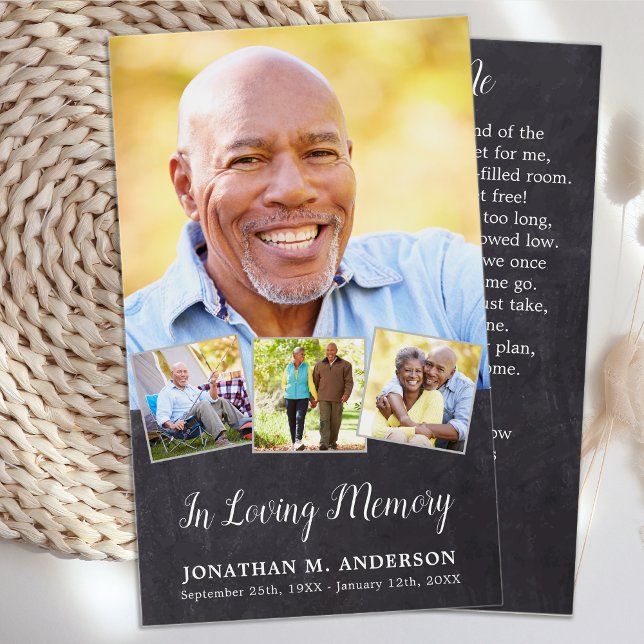Memorial Elegant 4 Bild-begravningskort Visitkort (Skapare uppladdad)