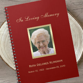 Memorial eller Funeral Guest Bok-anteckningsbok Anteckningsbok