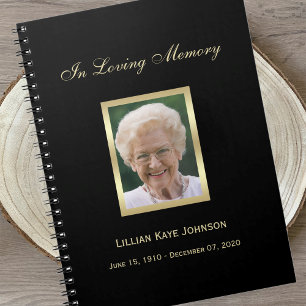 Memorial eller Funeral Guest Bok-anteckningsbok Anteckningsbok Med Spiral