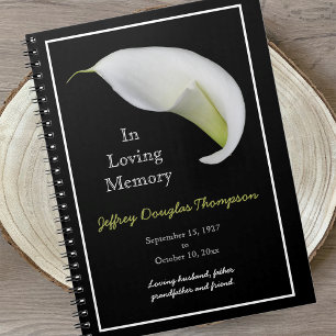 Memorial eller Funeral Guest Bok Notebook - Lily Anteckningsbok