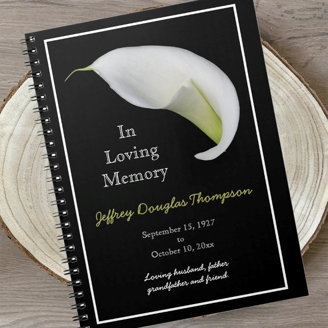 Memorial eller Funeral Guest Bok Notebook - Lily Anteckningsbok (Skapare uppladdad)
