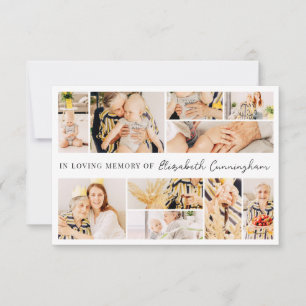 Memorial enkel, minimal, modern 10-fotokollage tack kort