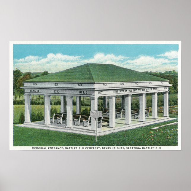 Memorial Entrance på Battlefield Cemetery View Poster (Framsidan)